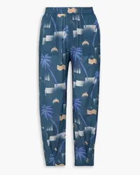 Paradised Paula printed chambray pants - Blue Blue