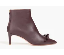 Bow-embellished leather ankle boots - Purple