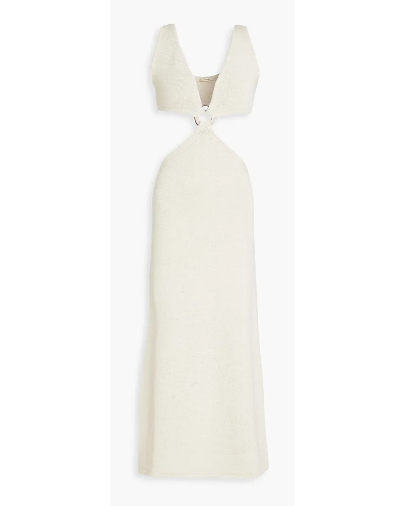Cult Gaia Bank cutout embellished cotton-blend midi dress - White White