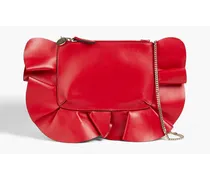 Rock Ruffle leather shoulder bag - Red