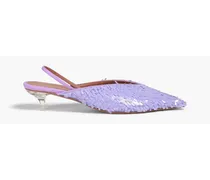 Sequined neoprene slingback pumps - Purple