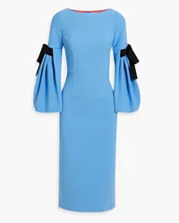 Roksanda Ilincic Venturi bow-detailed crepe midi dress - Blue Blue