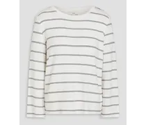 Striped knitted top - White