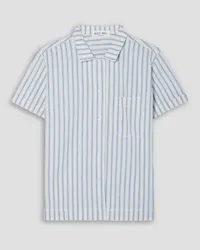 Alex Mill Camp striped cotton and linen-blend shirt - Blue Blue