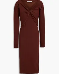 Philosophy Di Lorenzo Serafini Twist-front cotton dress - Brown Brown