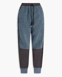 J.W.Anderson Faux shearling-paneled cotton-blend track pants - Blue Blue