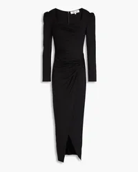 Diane von Furstenberg Hughie draped jersey midi dress - Black Black