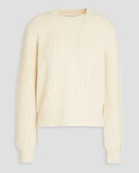 Another Tomorrow Ribbed cashmere and wool-blend sweater - White White