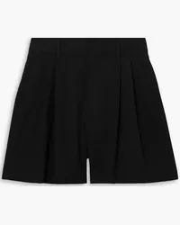 RED Valentino Pleated stretch-cotton poplin shorts - Black Black