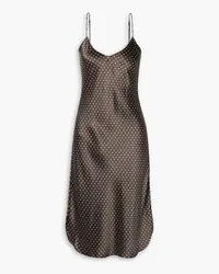 Nili Lotan Polka-dot silk-satin midi dress - Brown Brown