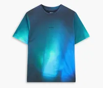 Printed cotton-jersey T-shirt - Blue