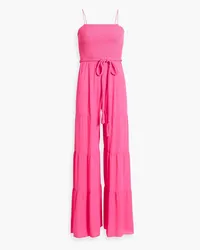 Alice + Olivia Alice Olivia - Liya smocked crepe wide-leg jumpsuit - Pink Pink