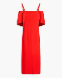 Victoria Beckham Cold-shoulder crepe midi dress - Red Red