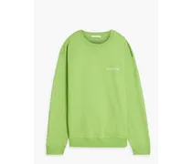 Embroidered French cotton-blend terry sweatshirt - Green