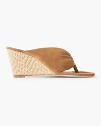 STAUD Dahlia suede espadrille wedge sandals - Brown Brown