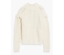 Iliade brushed open-knit sweater - White