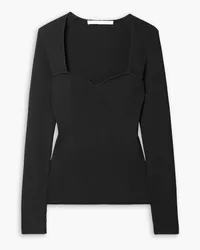 Veronica Beard Gladys ribbed stretch-knit top - Black Black