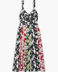 Jason Wu Cutout floral-print silk crepe de chine midi dress - Black Black