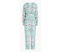Ayana gathered floral-print mousseline jumpsuit - Green