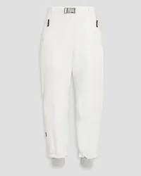 Brunello Cucinelli Cropped bead-embellished padded shell tapered pants - White White