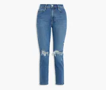 Kennedy distressed high-rise skinny jeans - Blue