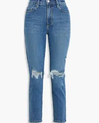 Nobody Denim Kennedy distressed high-rise skinny jeans - Blue Blue