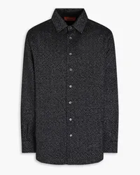 Missoni Metallic crochet-knit wool-blend shirt - Black Black