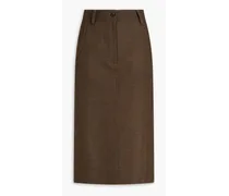 Herringbone wool-blend midi skirt - Neutral