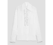 Ruffled Lyocell-georgette blouse - White