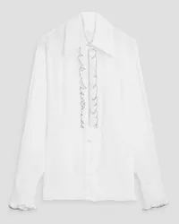 Anna Sui Ruffled Lyocell-georgette blouse - White White