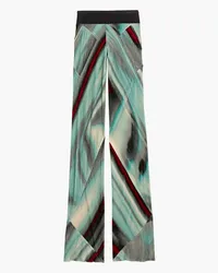 Rick Owens Printed velvet flared pants - Blue Blue