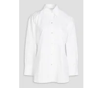Tie-detailed cotton-poplin shirt - White