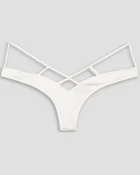 Kiki De Montparnasse Cage stretch-silk charmeuse thong - White White