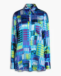 Emilio Pucci Printed satin shirt - Blue Blue