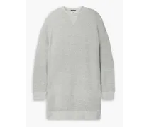 Oversized cotton and Lyocell-blend jersey mini dress - Gray