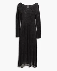 James Perse Linen-blend midi dress - Black Black