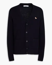 Kitsuné Appliquéd wool cardigan - Blue Blue