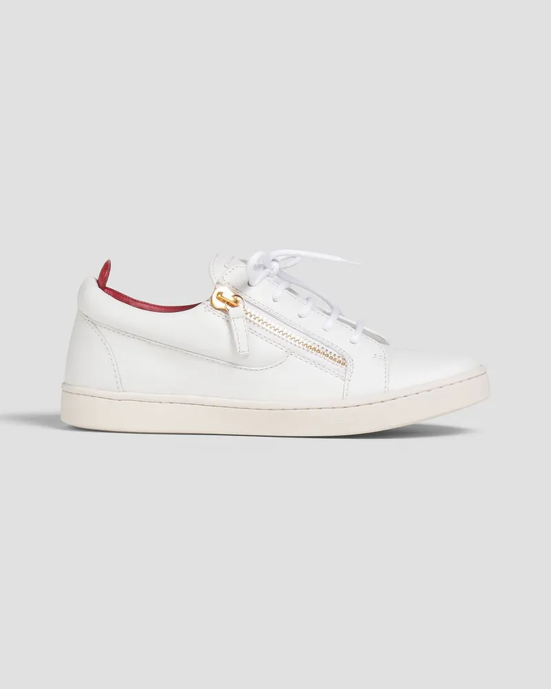 Giuseppe Zanotti Gail zip-detailed leather sneakers - White White