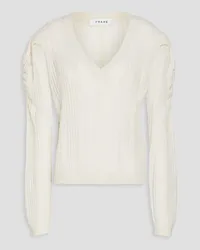 Frame Denim Pointelle-knit cashmere sweater - White White