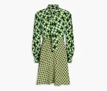 Alcina printed crepe and jersey mini dress - Green