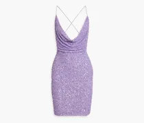 Mich draped embellished tulle mini dress - Purple