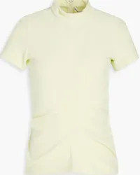 Alexander Wang Ruched cotton-blend velour top - Yellow Yellow