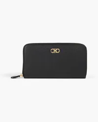 Ferragamo Pebbled-leather wallet - Black Black