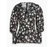 Rosie floral-print TENCEL™ Lyocell-twill top - Black