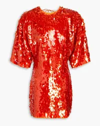 ROTATE Birger Christensen Jasy open-back sequined tulle mini dress - Orange Orange