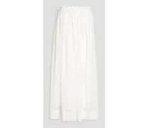 Bead-embellished organza maxi skirt - White