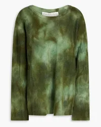 Raquel Allegra Bonfire tie-dyed merino wool and cashmere-blend sweater - Green Green