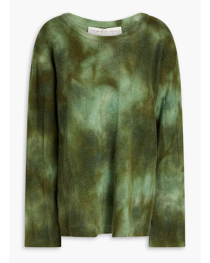 Raquel Allegra Bonfire tie-dyed merino wool and cashmere-blend sweater - Green Green