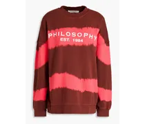 Philosophy Di Lorenzo Serafini Printed French cotton-terry sweatshirt - Burgundy Burgundy
