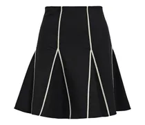Cotton-blend crepe mini skirt - Black